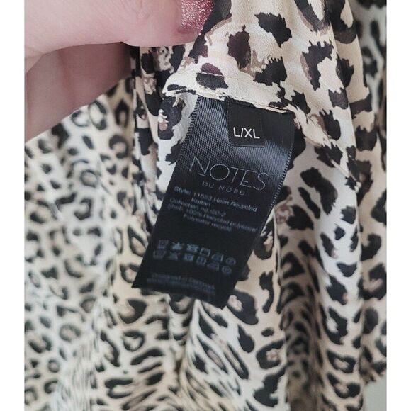 Notes Du Nord Animal Printed V-Neck Cover Up Size L/XL - Picture 4 of 8